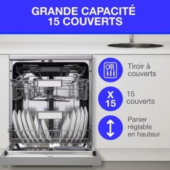 Lave-vaisselle pose libre CONTINENTAL EDISON CELV1544IXP - 15 couverts