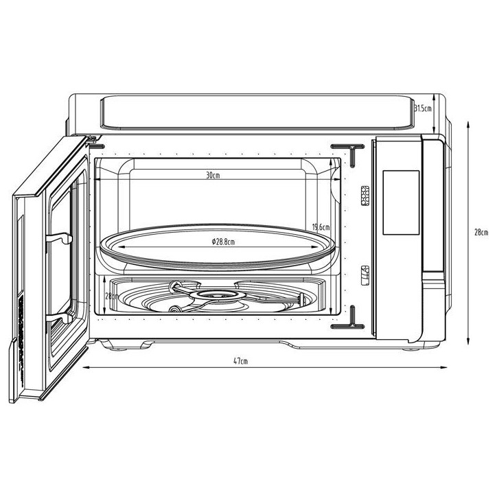 Micro-ondes - CONTINENTAL EDISON - CEMO25UX - Inox - 1400 W - 25 L - 47,2 x 34,4 x 28 cm Micro-ondes - CONTINENTAL EDISON - CEMO25UX - Inox - 1400 W - 25 L - 47,2 x 34,4 x 28 cm