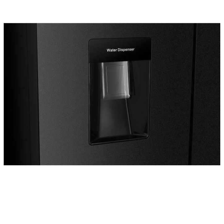 Réfrigérateur 4 portes avec distributeur d'eau - 464L - Total No Frost - L79 cm x H 180 cm - Noir - Classe D Réfrigérateur 4 portes avec distributeur d'eau - 464L - Total No Frost - L79 cm x H 180 cm - Noir - Classe D