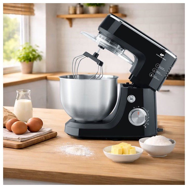 Robot pâtissier - CONTINENTAL EDISON - CERP800B2 - 800 W - 4,3 L - 10 vitesses + pulse - Noir Robot pâtissier - CONTINENTAL EDISON - CERP800B2 - 800 W - 4,3 L - 10 vitesses + pulse - Noir