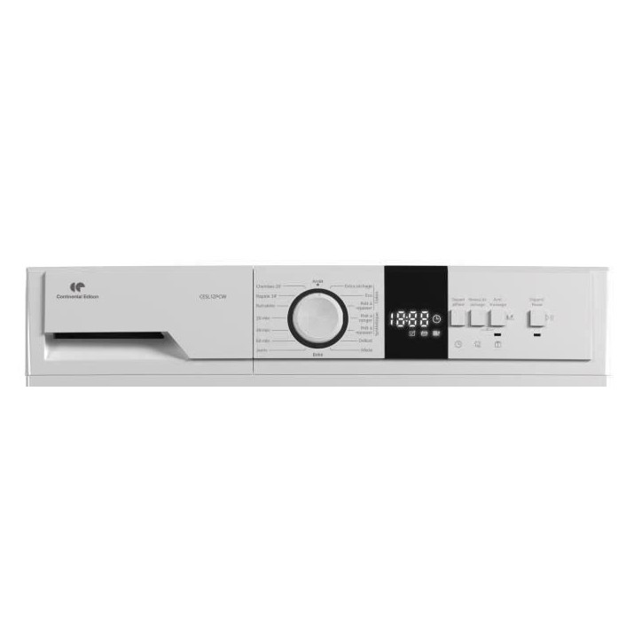 Seche-linge pompe a chaleur CONTINENTAL EDISON CESL12PCW - 12 kg - 60 cm - Classe E - Blanc Seche-linge pompe a chaleur CONTINENTAL EDISON CESL12PCW - 12 kg - 60 cm - Classe E - Blanc