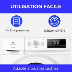 Seche-linge pompe a chaleur - CONTINENTAL EDISON - CESL7PCWE - 7 kg -