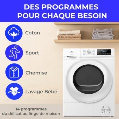 Seche-linge pompe a chaleur - CONTINENTAL EDISON - CESL7PCWE - 7 kg -