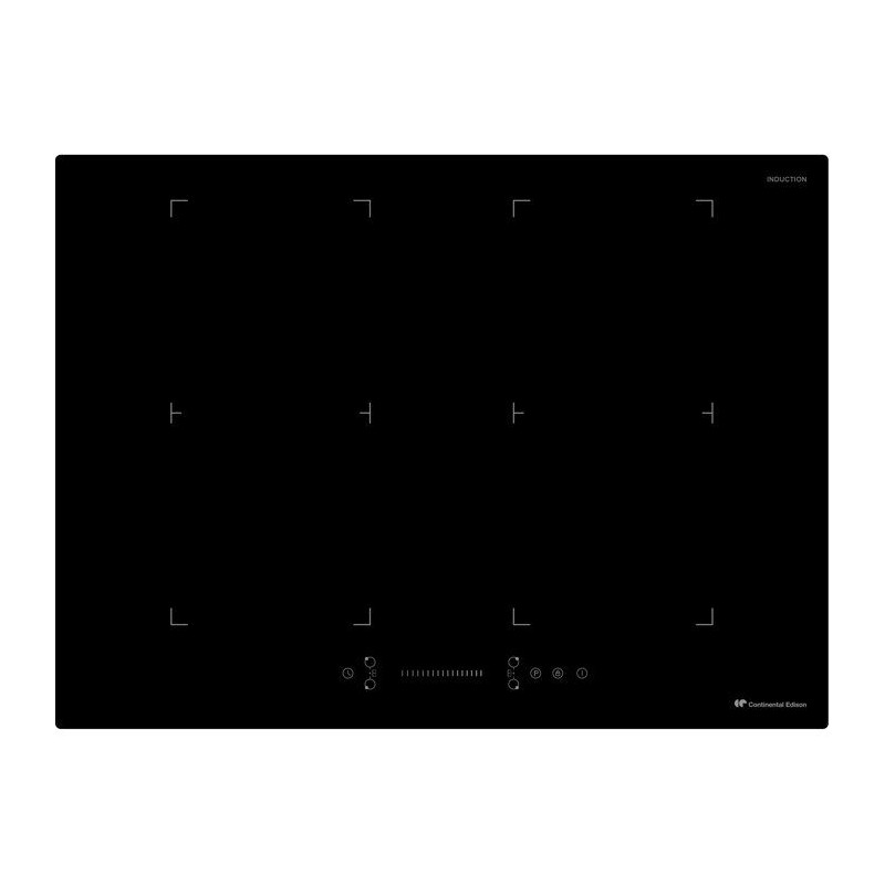 Plaque a induction - CONTINENTAL EDISON - 4 foyers - 7200 W - 70 cm -