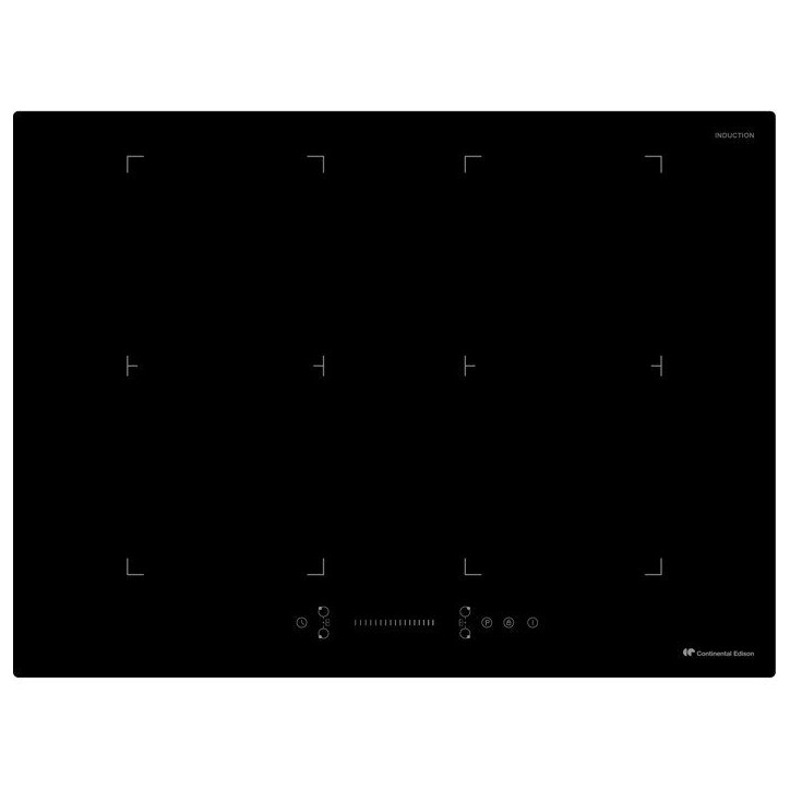 Plaque a induction - CONTINENTAL EDISON - 4 foyers - 7200 W - 70 cm - CETI724Z2FLEX - Noir Plaque a induction - CONTINENTAL EDISON - 4 foyers - 7200 W - 70 cm - CETI724Z2FLEX - Noir
