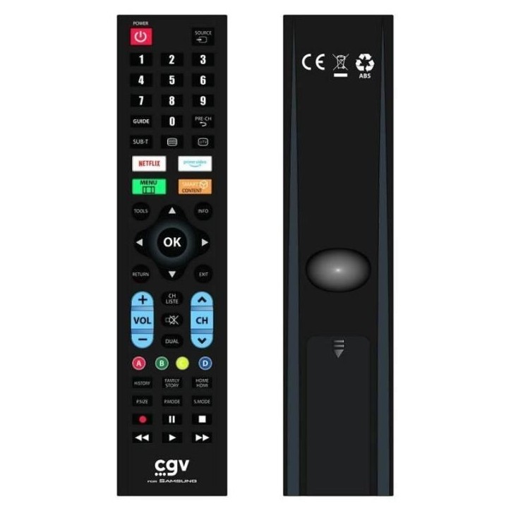 Télécommande de remplacement - CGV - FIDELIO Samsung - Pour téléviseurs Samsung - Sans programmation - Prete a l'emploi Télécommande de remplacement - CGV - FIDELIO Samsung - Pour téléviseurs Samsung - Sans programmation - Prete a l'emploi