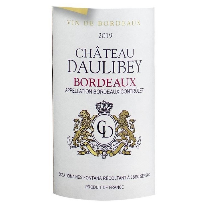Château Daulibey 2019 Bordeaux - Vin rouge de Bordeaux Château Daulibey 2019 Bordeaux - Vin rouge de Bordeaux