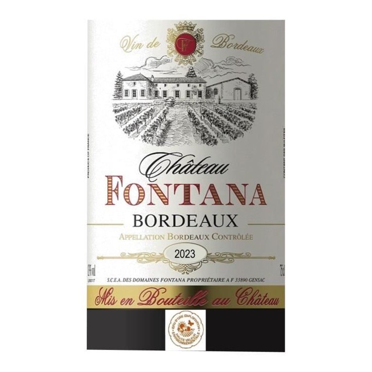 Château Fontana 2023 Bordeaux - Vin rouge de Bordeaux