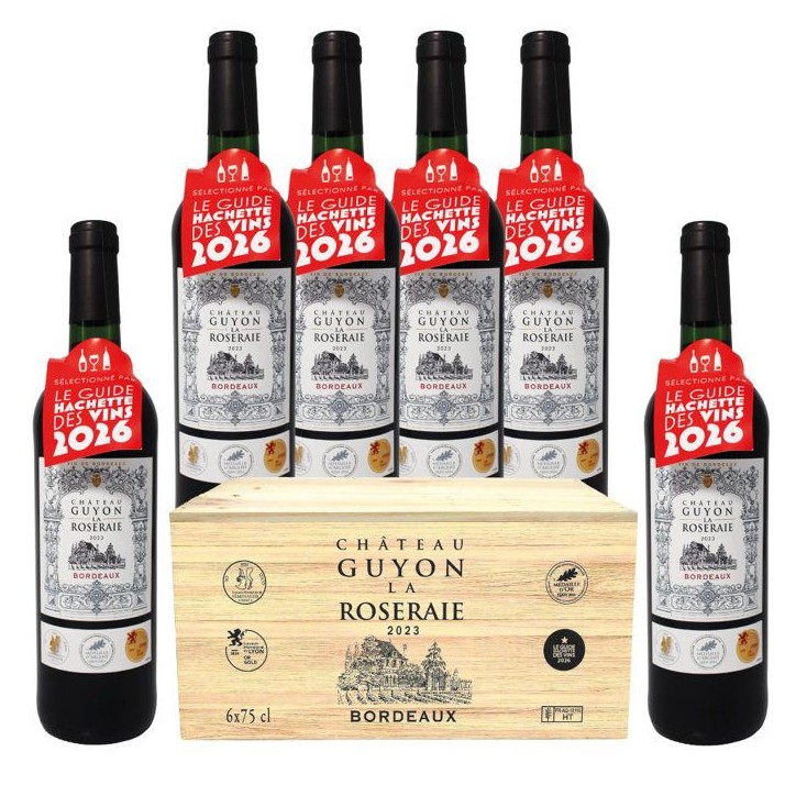 Château Guyon La Roseraie 2023 Bordeaux - Vin rouge de Bordeaux - Caisse Bois