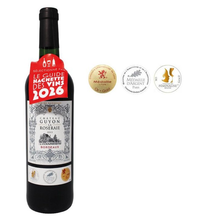 Château Guyon La Roseraie 2023 Bordeaux - Vin rouge de Bordeaux - Caisse Bois