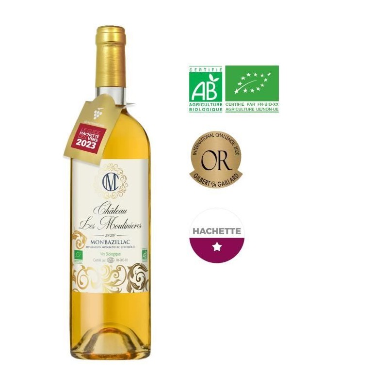Château Les Moulinieres 2020 Monbazillac - Vin blanc du Sud Ouest - B