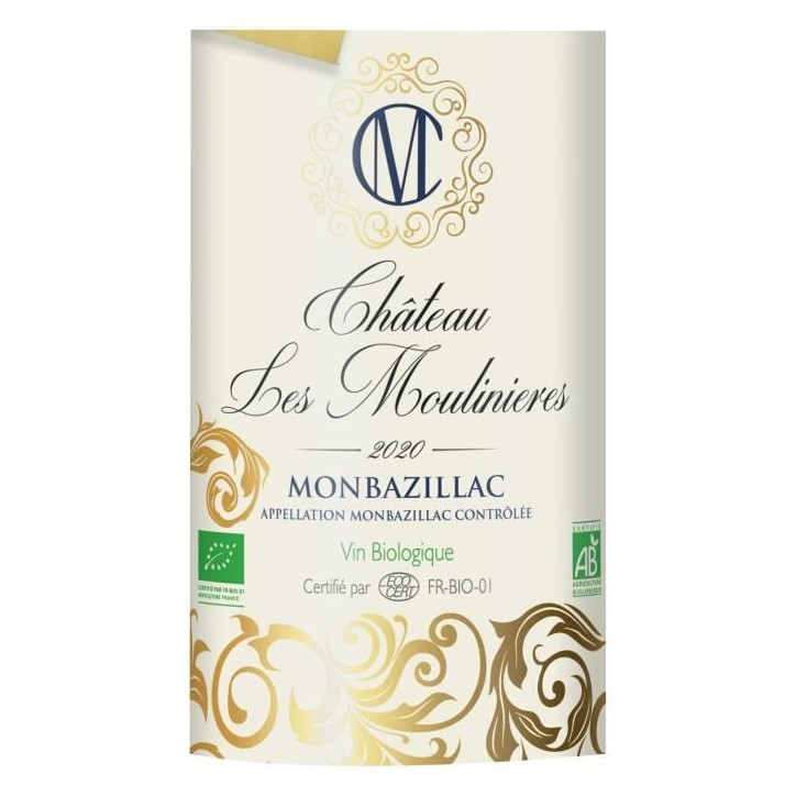 Château Les Moulinieres 2020 Monbazillac - Vin blanc du Sud Ouest - Bio