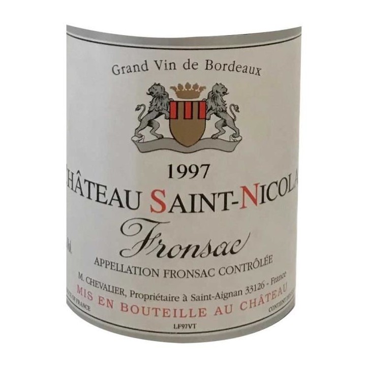 Château Saint-Nicolas 1997 Fronsac - Vin rouge de Bordeaux