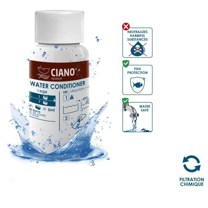 Pack entretien aquarium - CIANO - Taille S - 3 cartouches - Conditionneur - Traitement eau Pack entretien aquarium - CIANO - Taille S - 3 cartouches - Conditionneur - Traitement eau
