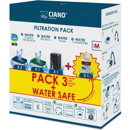 Pack entretien aquarium - CIANO - Taille M - 3 cartouches - Conditionn