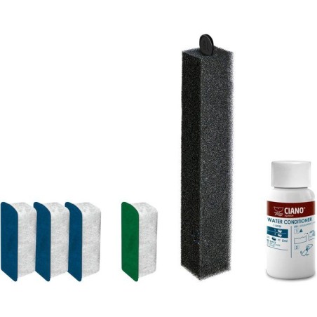Pack entretien aquarium - CIANO - Taille L - 3 cartouches - Conditionneur - Traitement eau