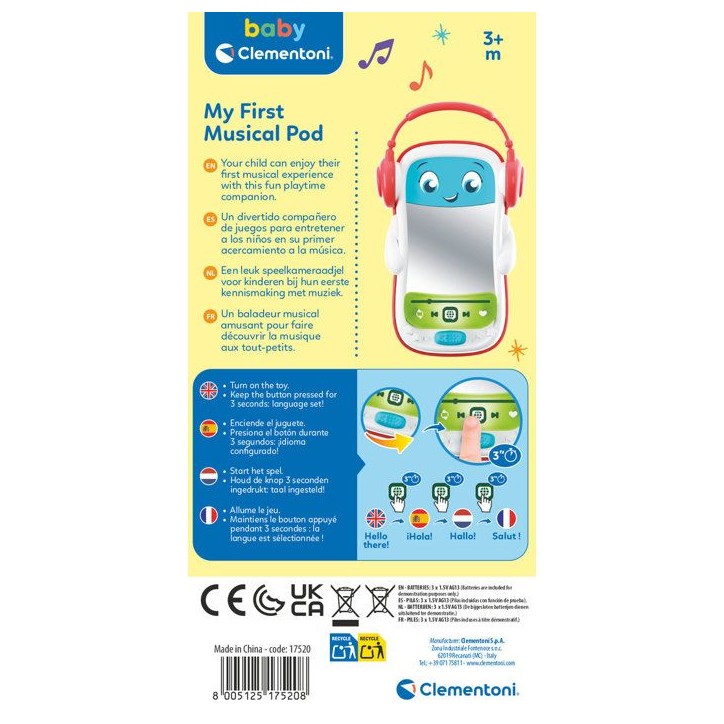 CLEMENTONI - Musical Pod - Mon premier téléphone parlant et musical CLEMENTONI - Musical Pod - Mon premier téléphone parlant et musical
