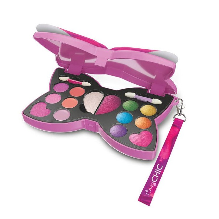 CLEMENTONI - Trousse Noeud-Papillon - Palette de maquillage pour enfant - Fards paupieres, brillants levres, éponge, pinceaux - CLEMENTONI - Trousse Noeud-Papillon - Palette de maquillage pour enfant - Fards paupieres, brillants levres, éponge, pinceaux -