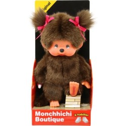 Peluche singe - BANDAI - Peluche l'Original Fille - Monchhichi - 20 cm