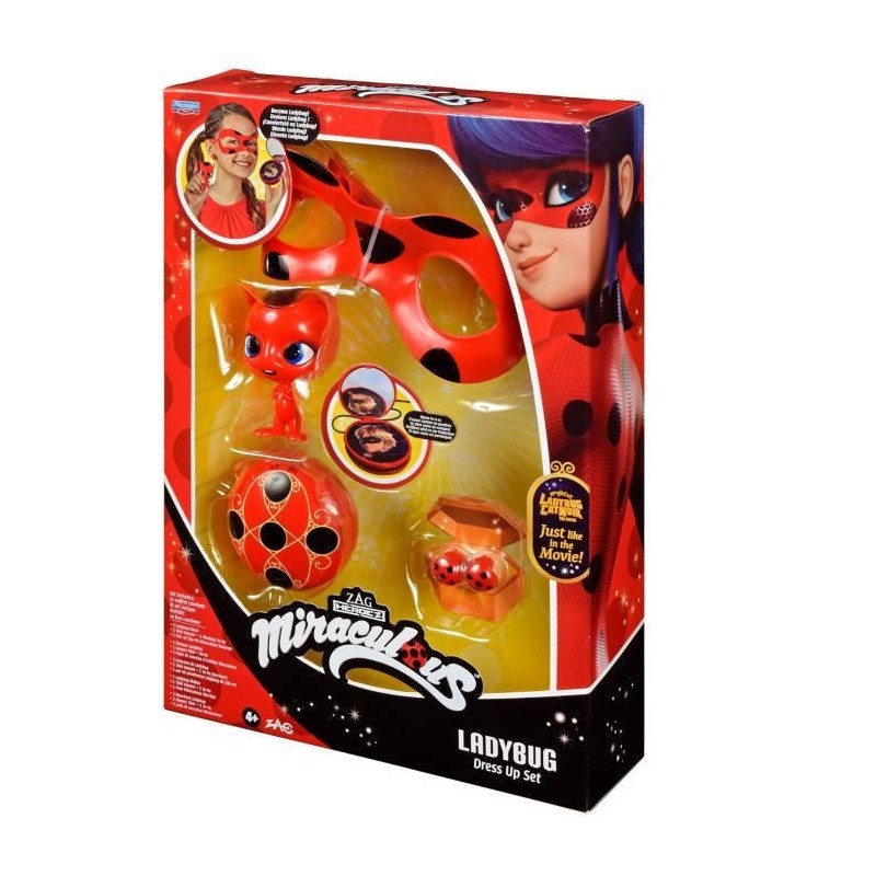 Déguisement Ladybug - Masque Yoyo Miroir Boucles d'oreilles Kwami Tik Déguisement Ladybug - Masque Yoyo Miroir Boucles d'oreilles Kwami Tik