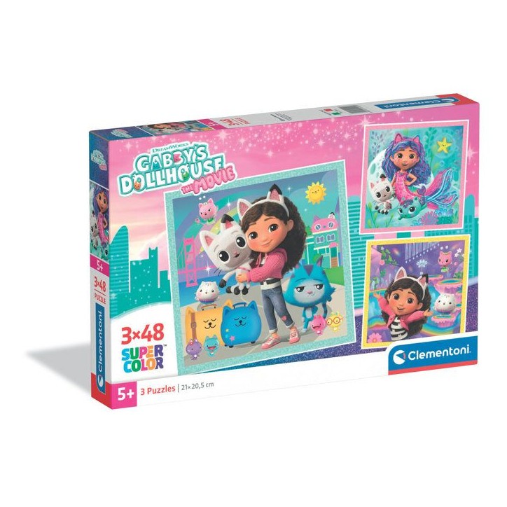 CLEMENTONI - 3x48 pieces - Gabby's Dollhouse CLEMENTONI - 3x48 pieces - Gabby's Dollhouse