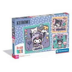 Puzzle 3 x 48 pieces - Clementoni - Kuromi - Des 5 ans - Puzzle Enfant