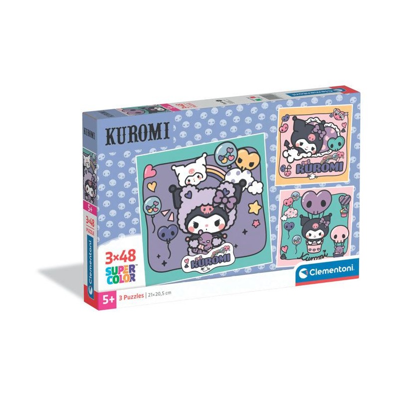 Puzzle 3 x 48 pieces - Clementoni - Kuromi - Des 5 ans - Puzzle Enfant