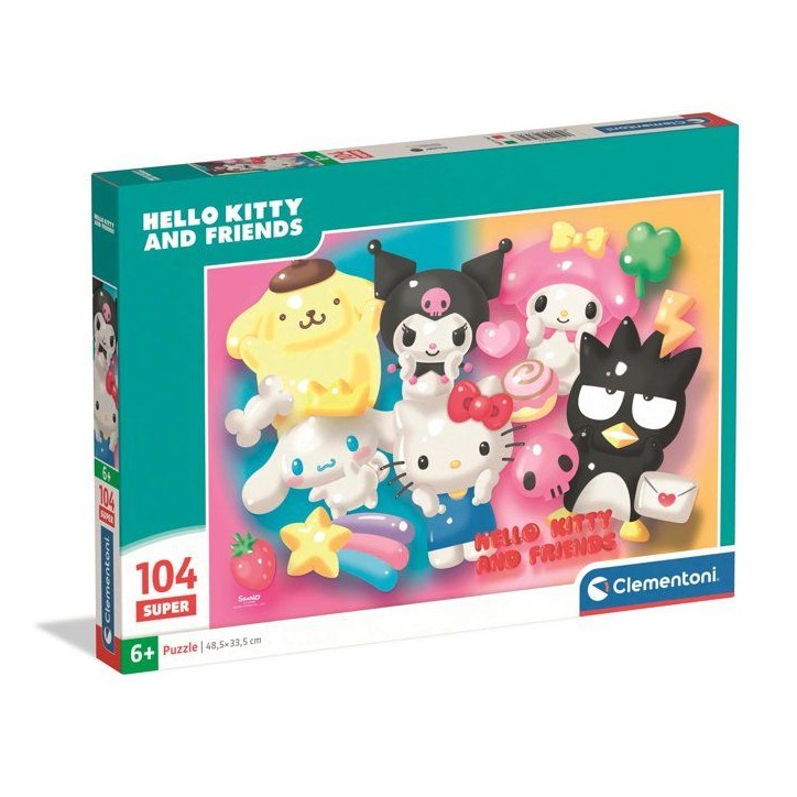 Puzzle 104 pieces - Clementoni - Hello Kitty et ses Amis - Puzzle Enfant - Des 6 ans - Pieces Super Puzzle 104 pieces - Clementoni - Hello Kitty et ses Amis - Puzzle Enfant - Des 6 ans - Pieces Super