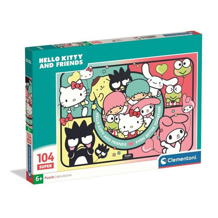 Puzzle 104 pieces - Clementoni - Hello Kitty et ses Amis - Puzzle Enfant - Des 6 ans - Pieces Super Puzzle 104 pieces - Clementoni - Hello Kitty et ses Amis - Puzzle Enfant - Des 6 ans - Pieces Super