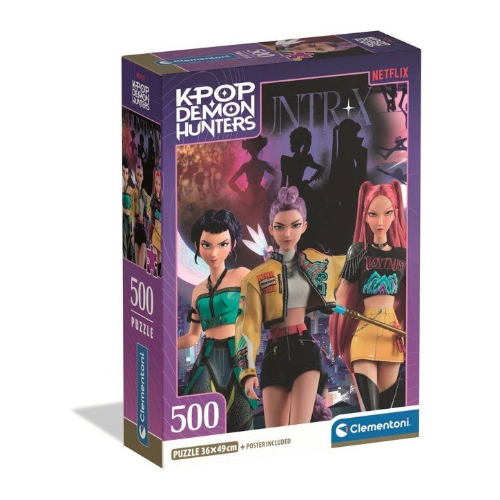 Clementoni - K-Pop Demon Hunters - Puzzle 500 Pieces - Puzzle enfant - Rumi, Mira et Zoey - Des 8 ans - Netflix Clementoni - K-Pop Demon Hunters - Puzzle 500 Pieces - Puzzle enfant - Rumi, Mira et Zoey - Des 8 ans - Netflix
