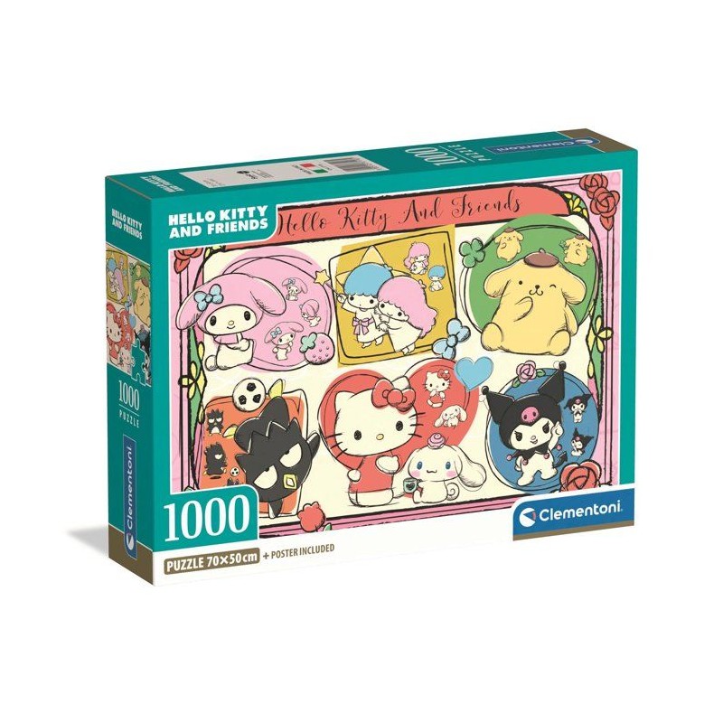 Puzzle 1000 pieces - Clementoni - Hello Kitty et ses Amis - Des 14 ans