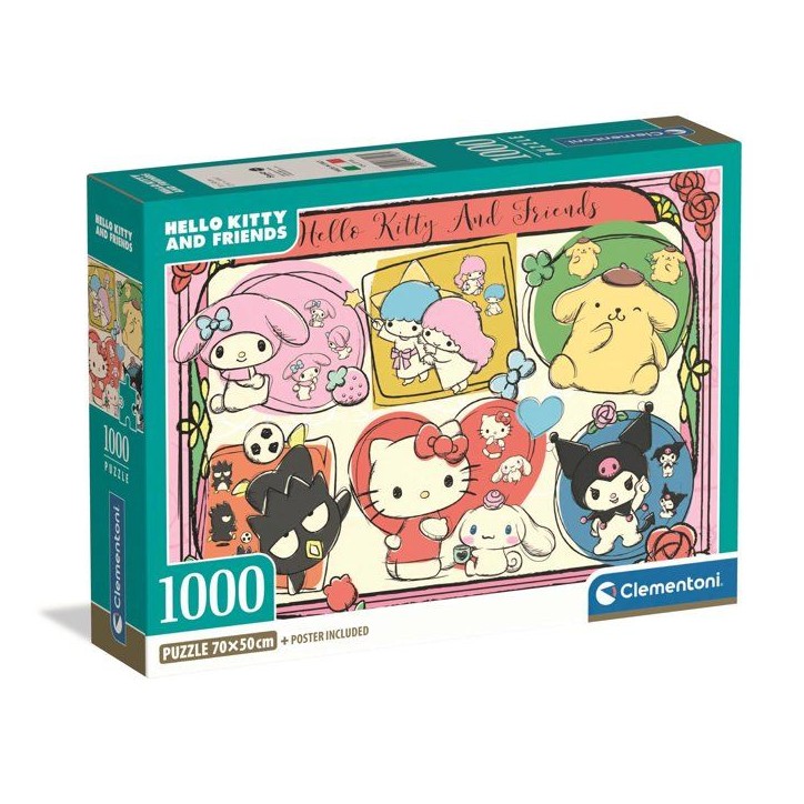 Puzzle 1000 pieces - Clementoni - Hello Kitty et ses Amis - Des 14 ans Puzzle 1000 pieces - Clementoni - Hello Kitty et ses Amis - Des 14 ans
