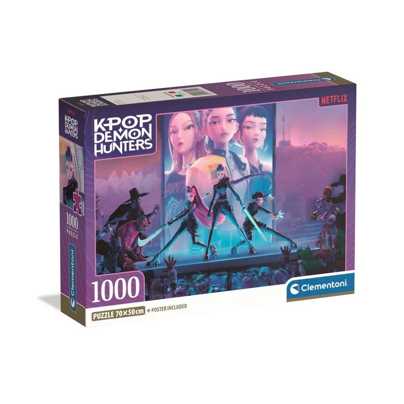 Clementoni - K-Pop Demon Hunters - Puzzle 1000 Pieces - Puzzle Adulte