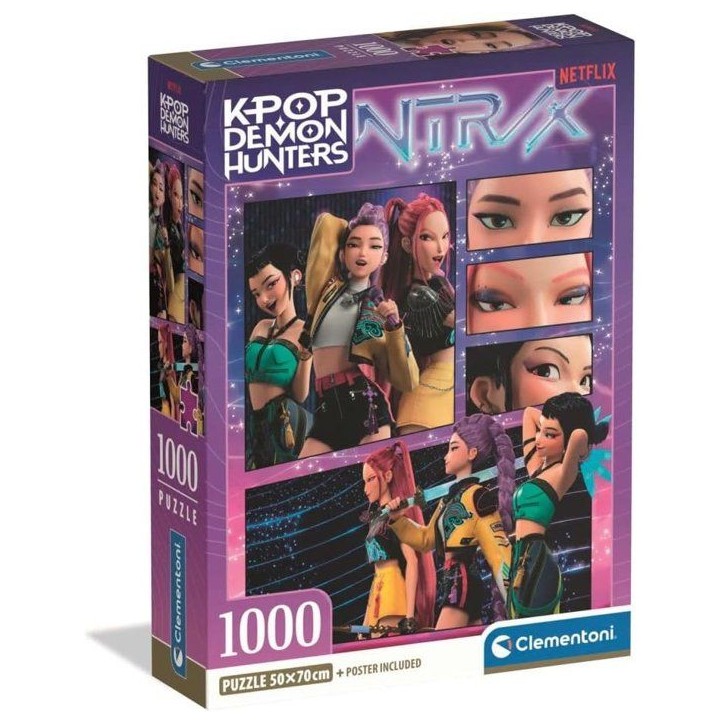 Clementoni - K-Pop Demon Hunters - Puzzle 1000 Pieces - Puzzle Adulte - Des 14 ans - Trio Huntrix -Rumi, Mira et Zoey - Netflix Clementoni - K-Pop Demon Hunters - Puzzle 1000 Pieces - Puzzle Adulte - Des 14 ans - Trio Huntrix -Rumi, Mira et Zoey - Netflix
