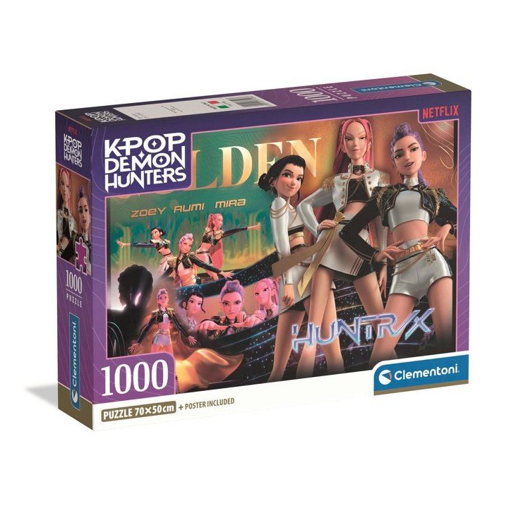 Clementoni - K-Pop Demon Hunters - Puzzle 1000 Pieces - Puzzle Adulte - Des 14 ans - Huntrix Golden - Rumi, Mira et Zoey - Netfl Clementoni - K-Pop Demon Hunters - Puzzle 1000 Pieces - Puzzle Adulte - Des 14 ans - Huntrix Golden - Rumi, Mira et Zoey - Netfl