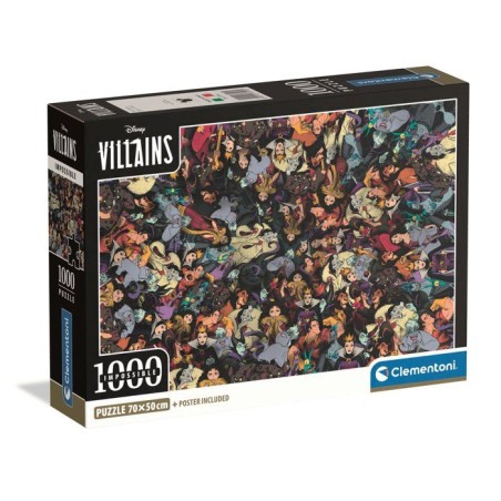 CLEMENTONI - Compact 1000 pieces - Impossible Disney Villains