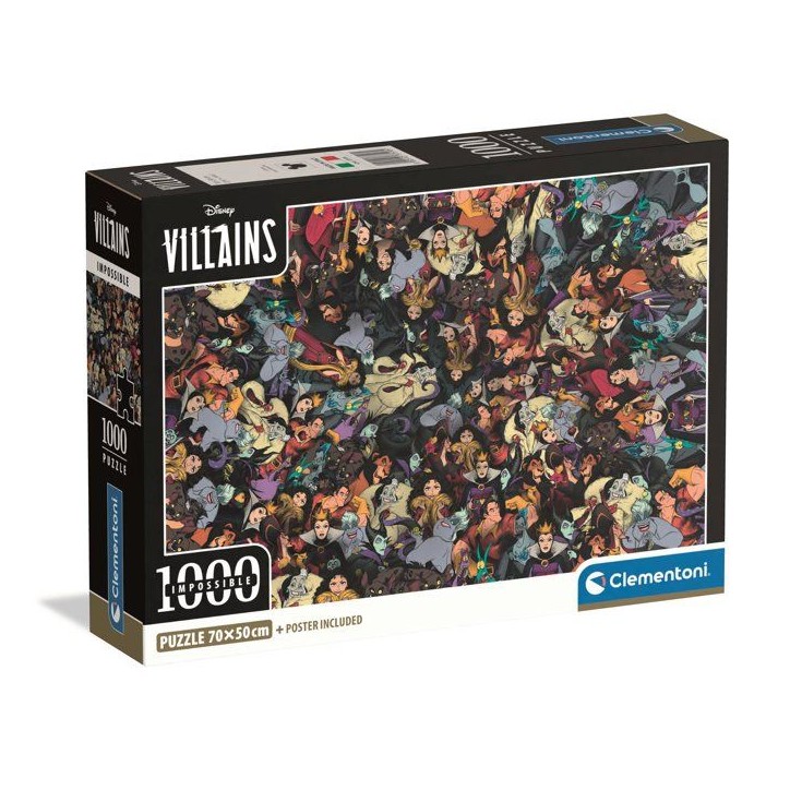CLEMENTONI - Compact 1000 pieces - Impossible Disney Villains CLEMENTONI - Compact 1000 pieces - Impossible Disney Villains