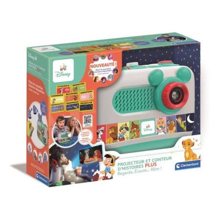 Clementoni, Projecteur & Conteur d'Histoires Plus, Disney Baby, 8 Histoires Incluses, Projection Visuelle & Sonore, Des 2 ans