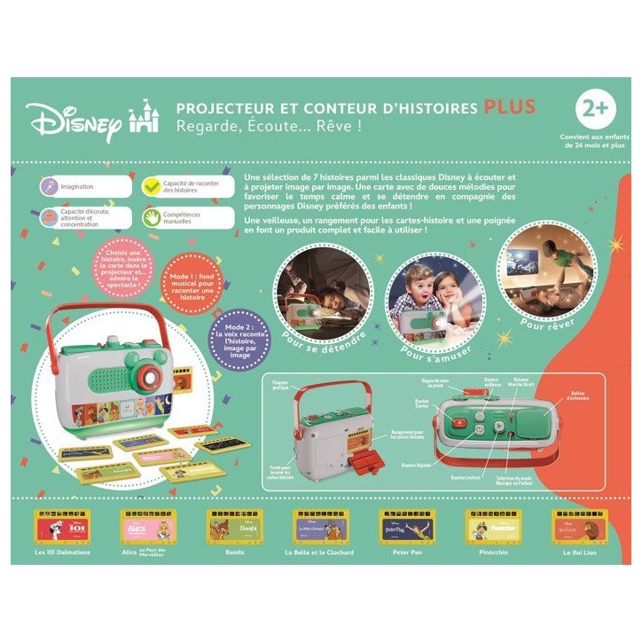 Clementoni, Projecteur & Conteur d'Histoires Plus, Disney Baby, 8 Histoires Incluses, Projection Visuelle & Sonore, Des 2 ans Clementoni, Projecteur & Conteur d'Histoires Plus, Disney Baby, 8 Histoires Incluses, Projection Visuelle & Sonore, Des 2 ans