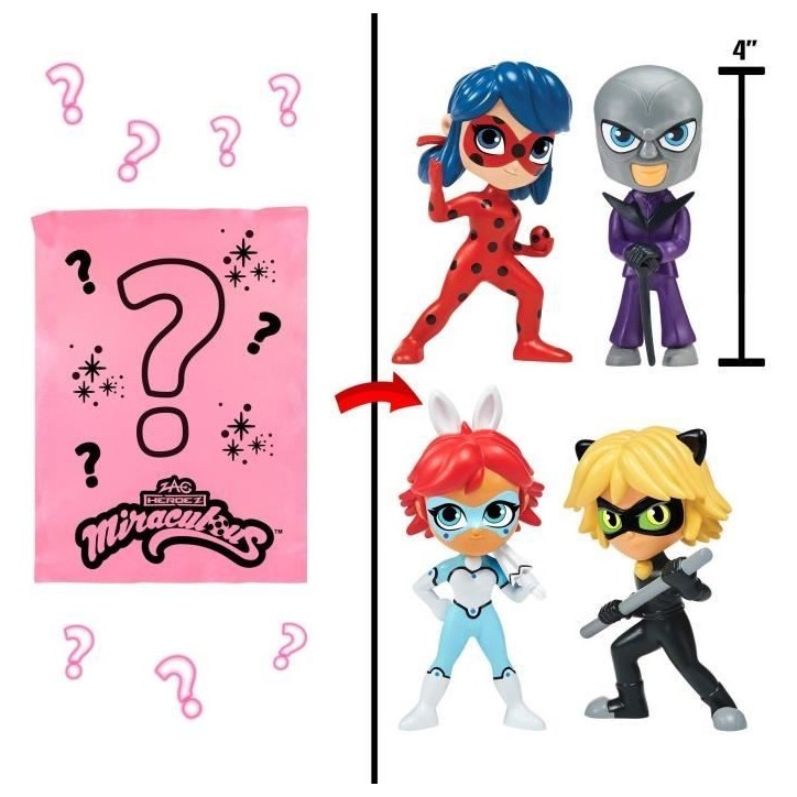 Poupées Chibi Color Change Surprise 10 cm - Miraculous Ladybug - BANDAI - Personnage aléatoire Poupées Chibi Color Change Surprise 10 cm - Miraculous Ladybug - BANDAI - Personnage aléatoire