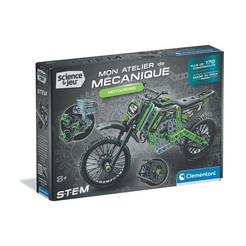 Motocross - CLEMENTONI - Mon Atelier Mécanique - Avec + 170 pieces -