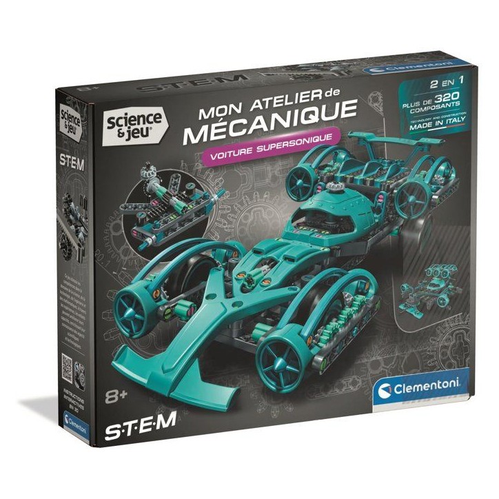Voiture supersonique - CLEMENTONI - Mon Atelier Mécanique - 2 Modeles a Assembler - Voiture ou Drone - 8 ans - Fabriqué en Ita Voiture supersonique - CLEMENTONI - Mon Atelier Mécanique - 2 Modeles a Assembler - Voiture ou Drone - 8 ans - Fabriqué en Ita