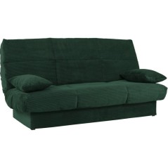 Banquette clic-clac - 3 places - Avec coussins - Tissu Vert -190 x 90