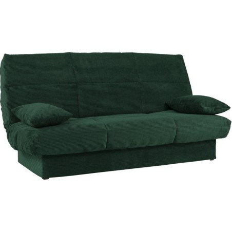 Banquette clic-clac - 3 places - Avec coussins - Tissu Vert -190 x 90