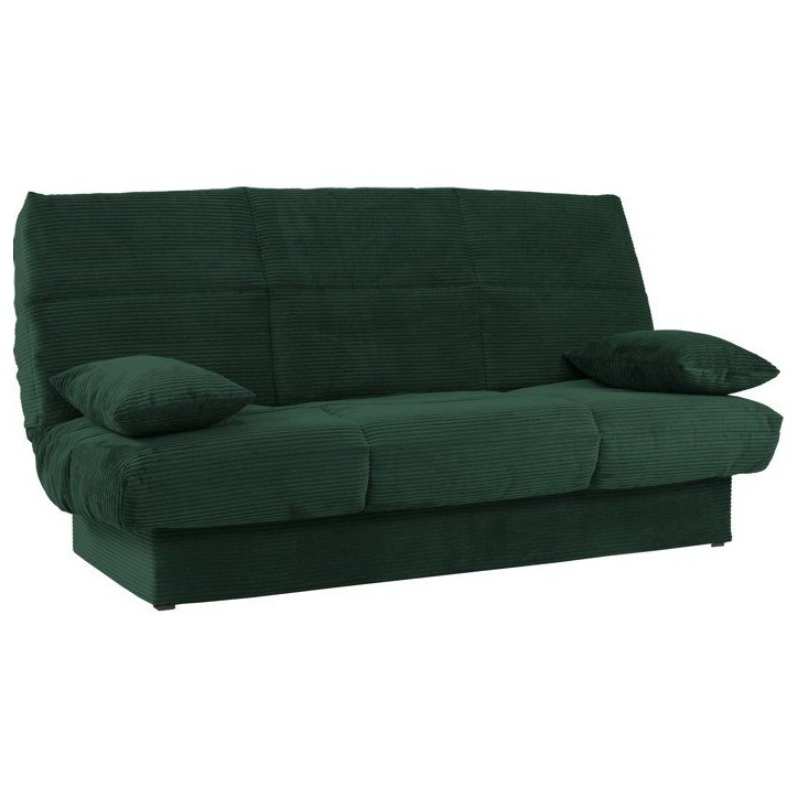 Banquette clic-clac - 3 places - Avec coussins - Tissu Vert -190 x 90 x 92 cm - CLEM Banquette clic-clac - 3 places - Avec coussins - Tissu Vert -190 x 90 x 92 cm - CLEM