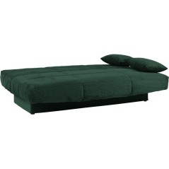 Banquette clic-clac - 3 places - Avec coussins - Tissu Vert -190 x 90