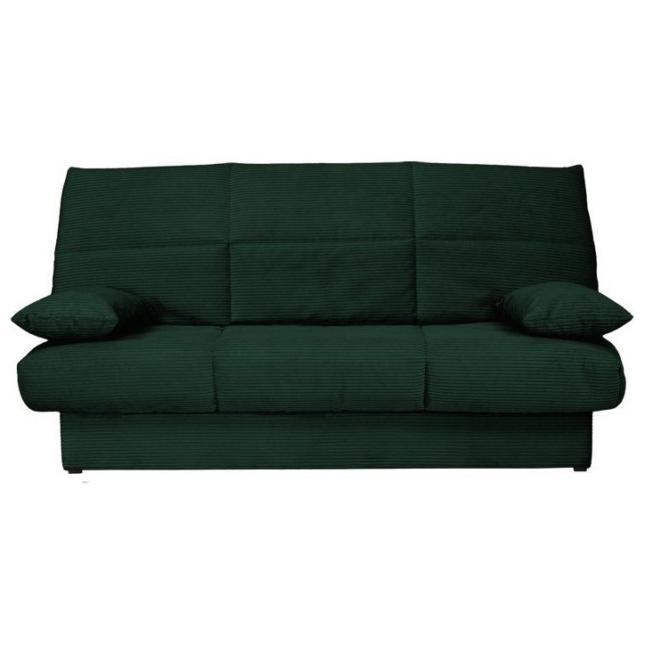 Banquette clic-clac - 3 places - Avec coussins - Tissu Vert -190 x 90 x 92 cm - CLEM Banquette clic-clac - 3 places - Avec coussins - Tissu Vert -190 x 90 x 92 cm - CLEM