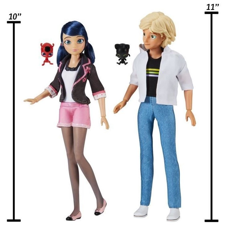 Pack de 2 Poupées - BANDAI - Miraculous - P50377 - Marinette & Adrien - 26 cm