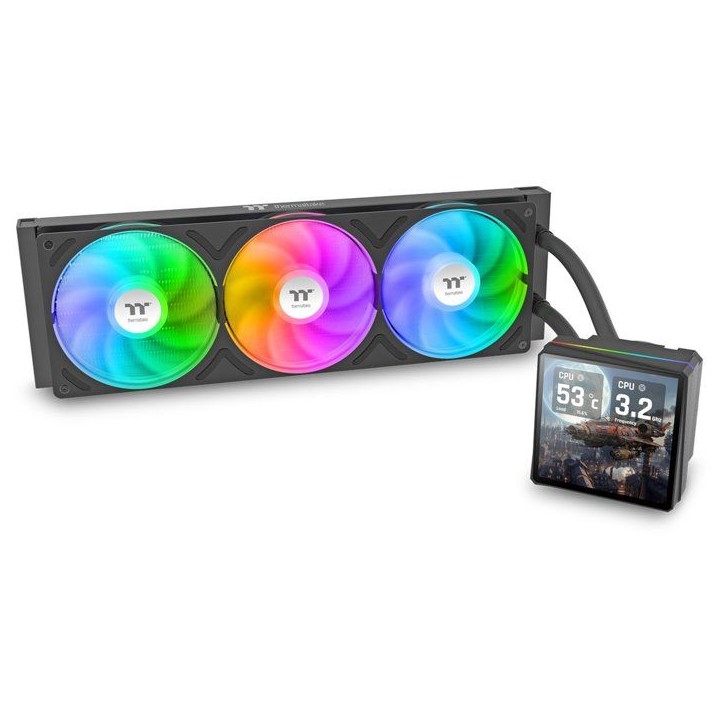 THERMALTAKE - TH360 V3 Ultra A-RGB Sync - CL-W474-PL12SW-A - Watercooling AIO - Ventilateur 1x 360 mm ARGB - Noir THERMALTAKE - TH360 V3 Ultra A-RGB Sync - CL-W474-PL12SW-A - Watercooling AIO - Ventilateur 1x 360 mm ARGB - Noir