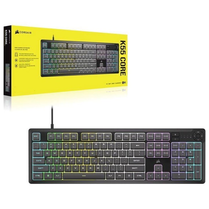Ensemble Clavier et souris Corsair K55 CORE + M55-WIRED